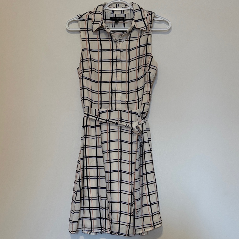 Banana Republic Checkered Sleeveless Mini Dress